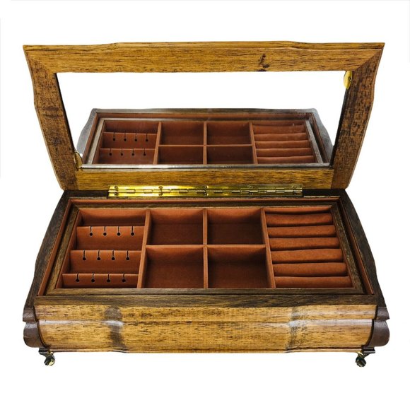Vintage Other - Vintage Jay Import Co Wooden Claw Foot Jewelry Box Organizer Storage